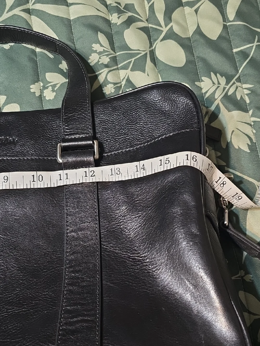 Classic Black Leather Messenger Tote - Men Unisex